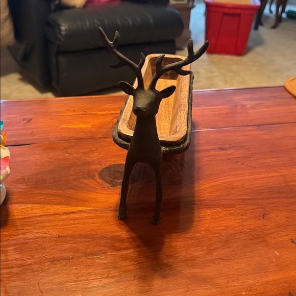 Holiday Ceramic Christmas Tree Set with Reindeer Tray - Picture 3 of 10